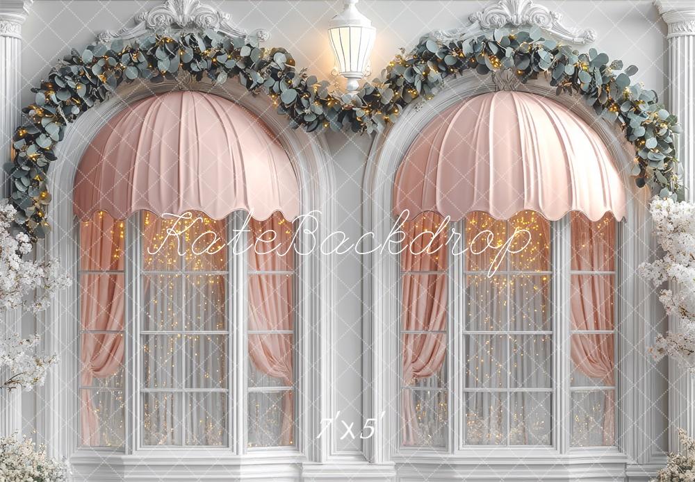 Tende Rosa Romantiche per Finestre Sfondo Designed by Mini MakeBelieve