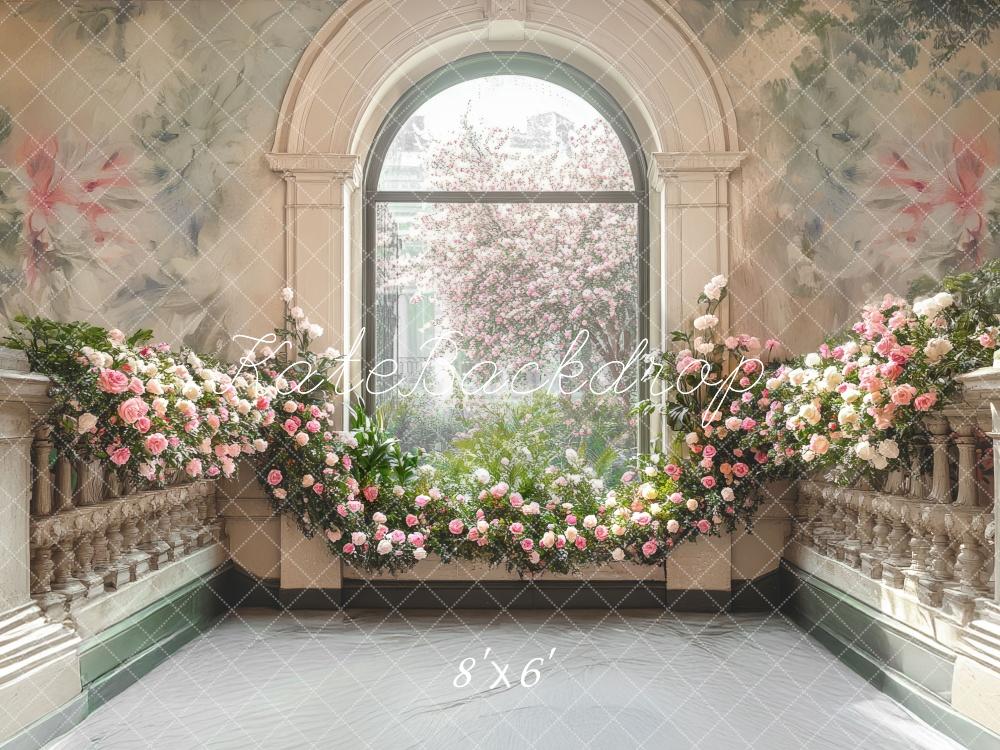 Kate Spring Flower Arch Interior Terrace Window Backdrop Designed by Mini MakeBelieve