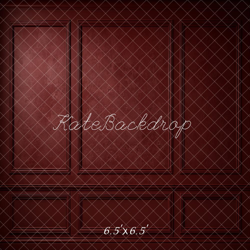 Kate Dark Red Retro Wall Panel Printed Backdrop Designed by Emetselch