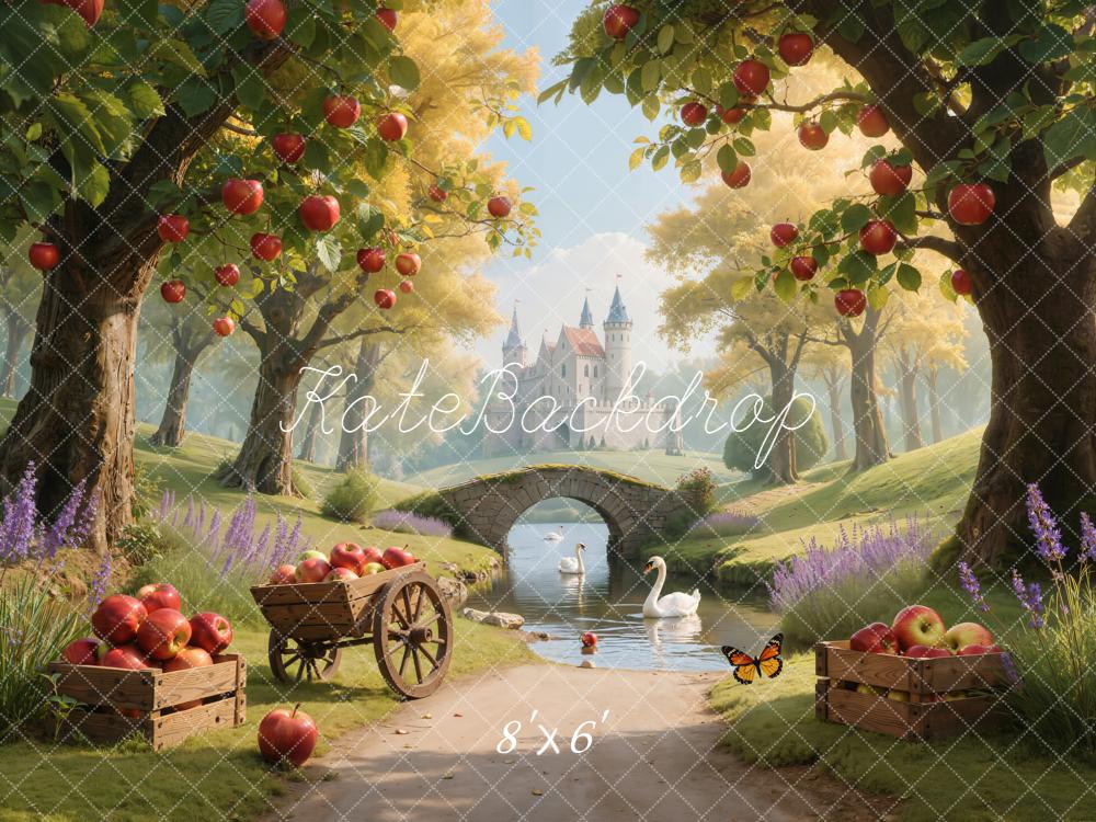 Kate Fantasy Castle Apple Orchard Bridge Backdrop Designed by Emetselch