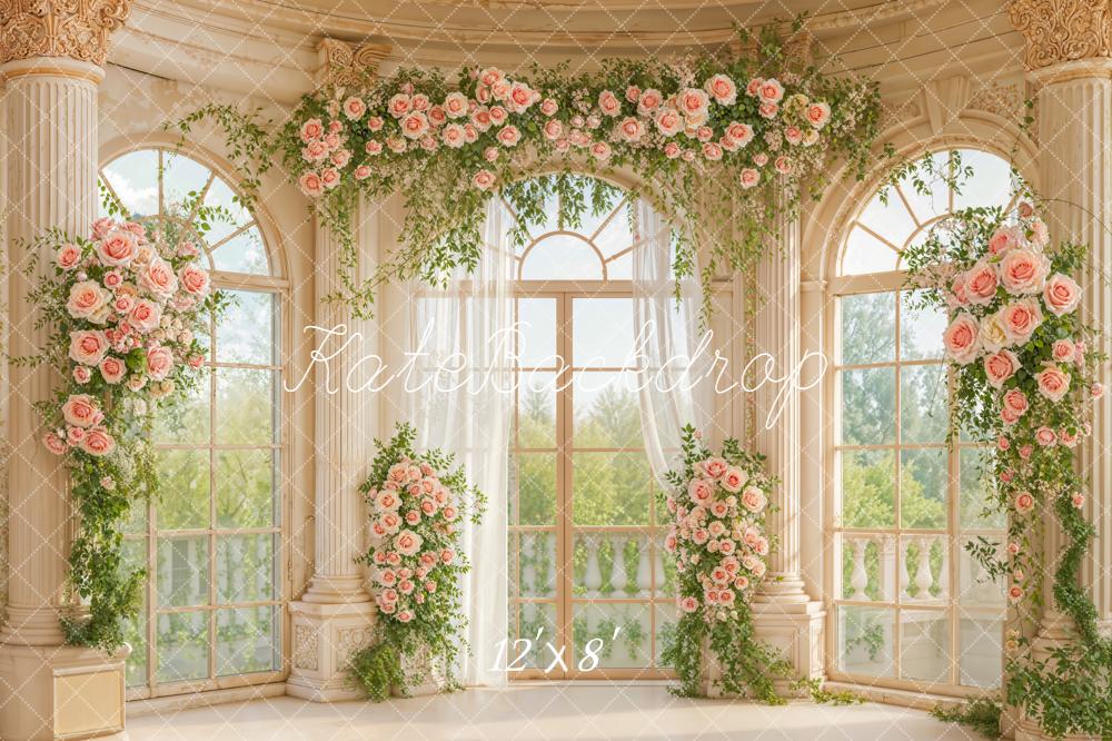 Kate Spring Romantic Flower Arch Columns Windows Backdrop Designed by Emetselch