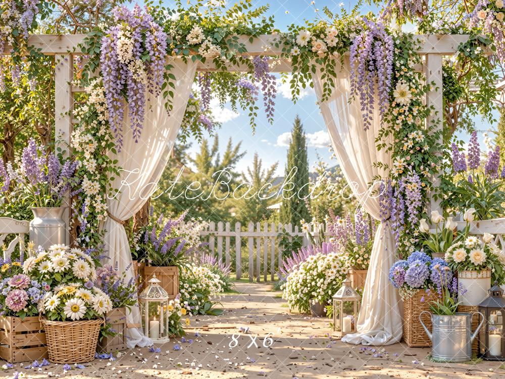 Kate Wedding Flower Arch Pergola Garden Printed Backdrop Designed by Emetselch