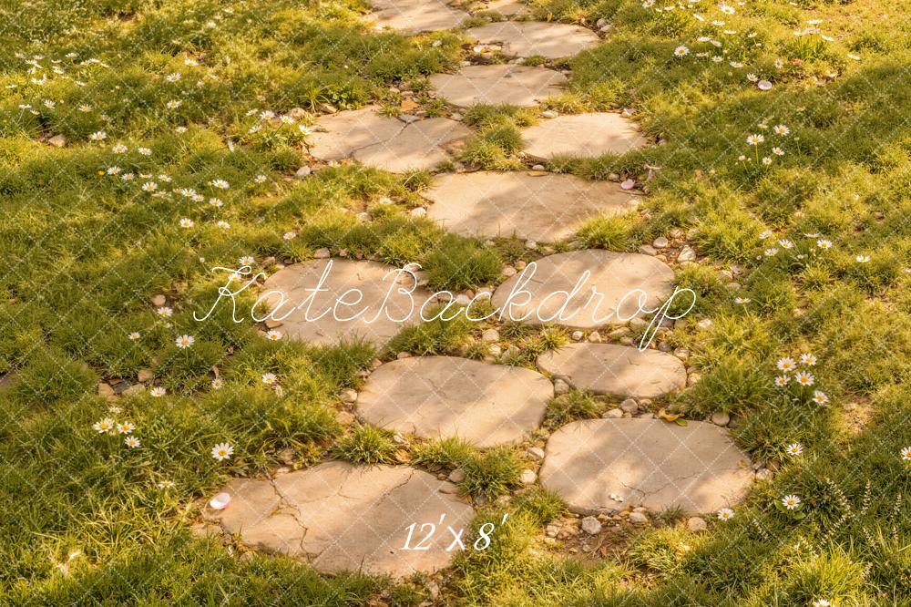 Kate Spring Garden Stepping Stone Path Wildflowers Floor Printed Backdrop Designed by Kate Image