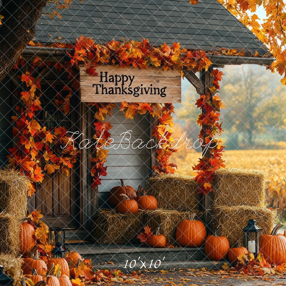Autumn Harvest Thanksgiving Pumpkin Backdrop