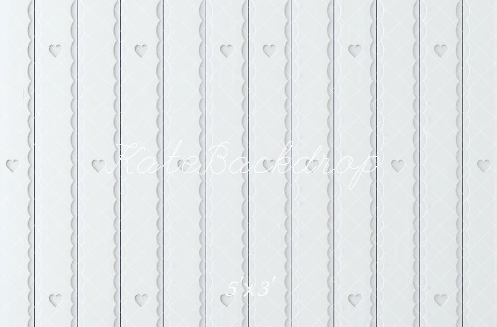 Kate White Scalloped Heart Retro Wall/Floor Backdrop Designed by Mini MakeBelieve