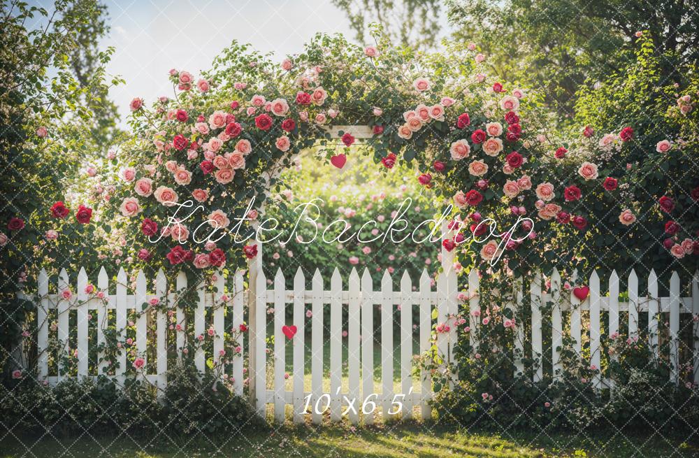 Valentine Flower Arch Garden Fence Foto Achtergrond Designed by Emetselch