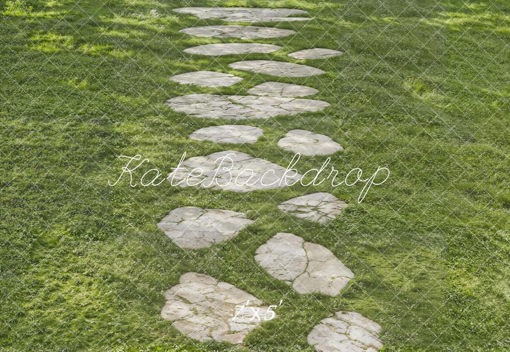 Kate Stone Pathway on Green Grass Printed Backdrop Designed by Kate Image