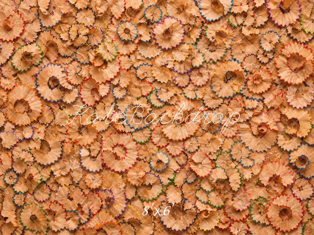 Kate School Colorful Pencil Shavings Pattern Printed Backdrop Designed by Vertigo Productions
