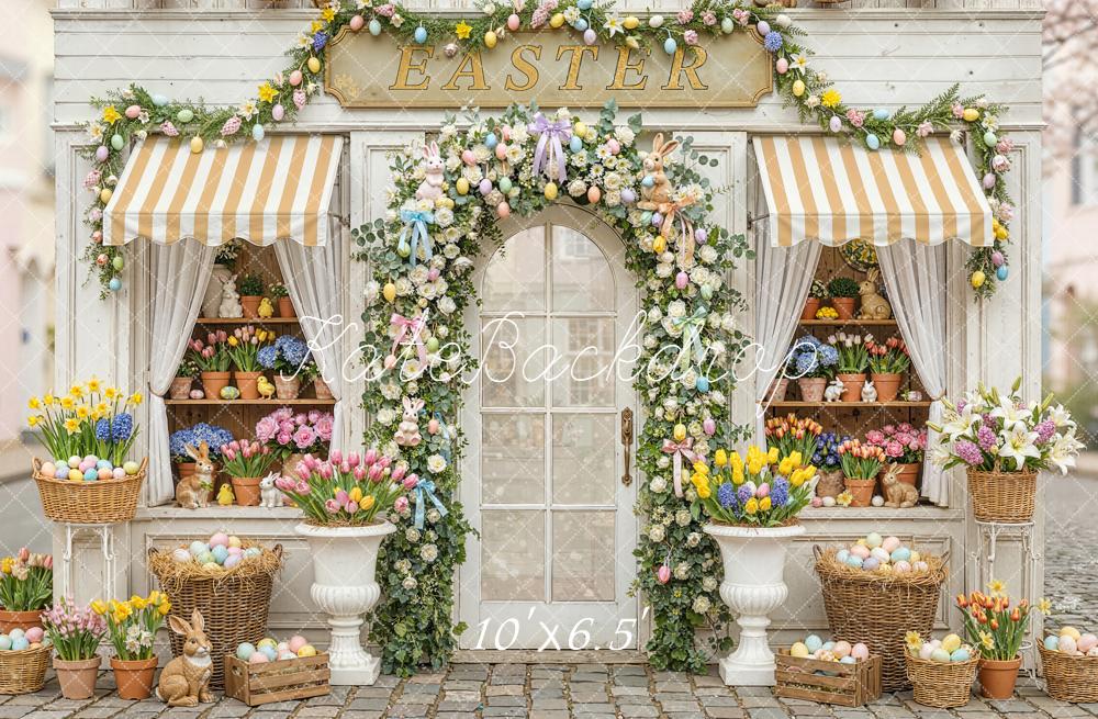 Kate Easter Flower Shop Eggs Bunnies Backdrop Designed by Emetselch
