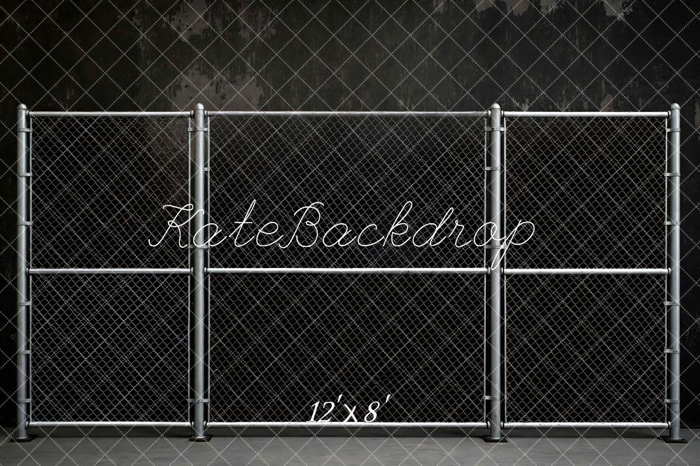 Kate Sports Chain Link Fence Industrial Wall Backdrop Designed by Mini MakeBelieve