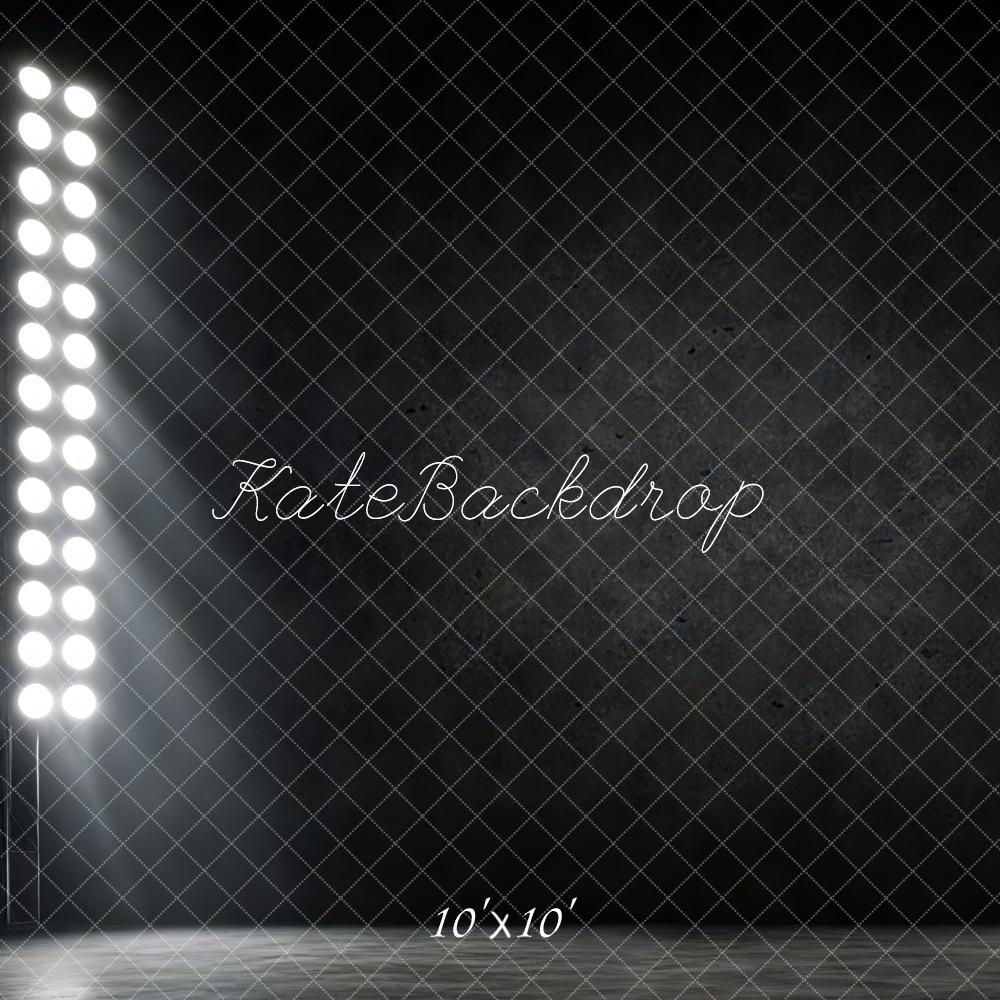 Kate Sports Black Stage Lights Backdrop Designed by Mini MakeBelieve