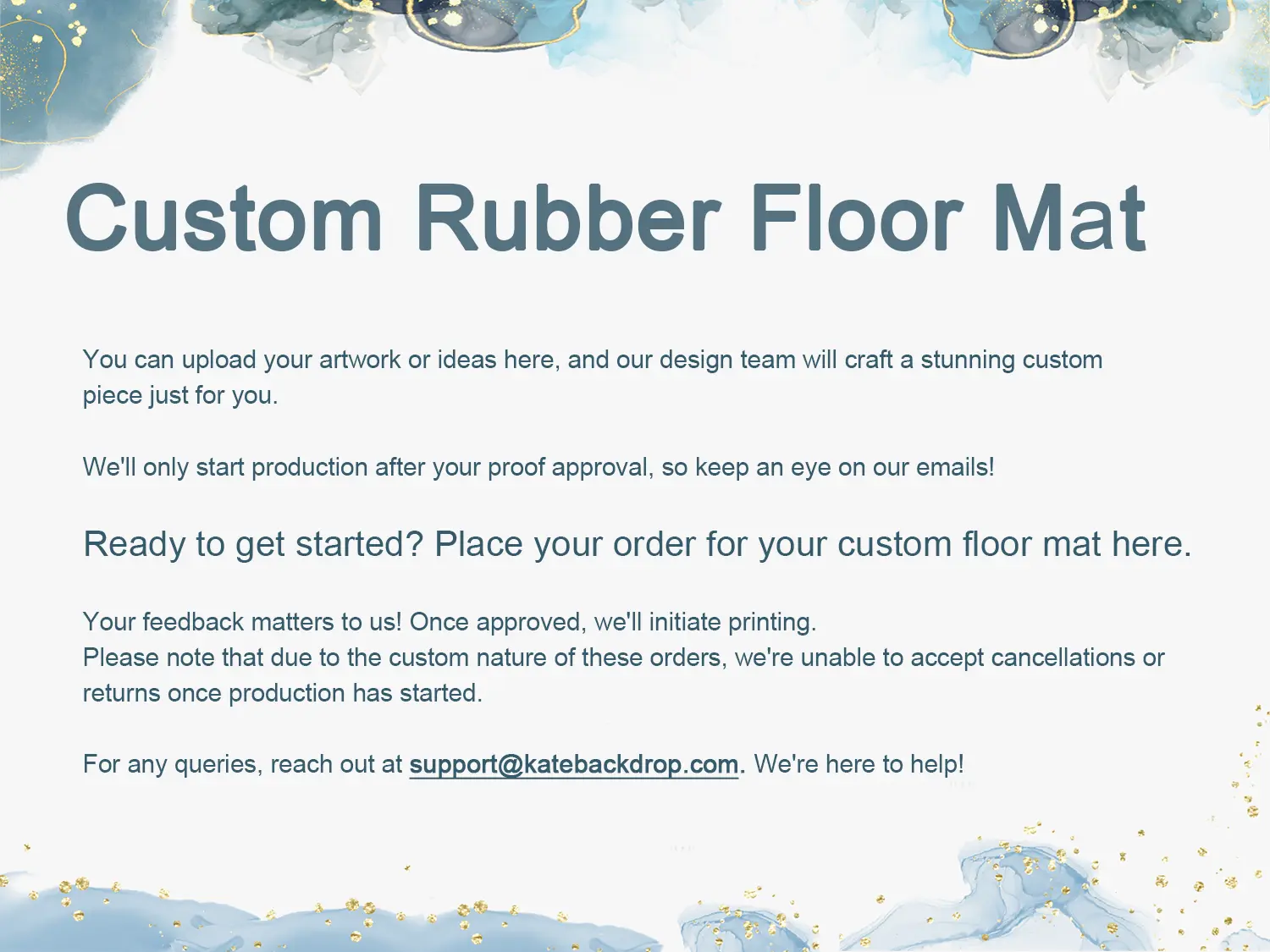 Kate Custom Rubber Floor Mat Floor drop for Photography - Kate Backdrop