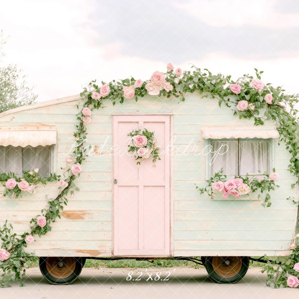Kate Spring Floral Vintage Caravan Backdrop Designed by Patty Roberts