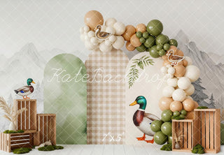 Kate Cake Smash Duck Balloon Arch Crate Mountain Printed Backdrop Printed Backdrop Designed by Patty Roberts