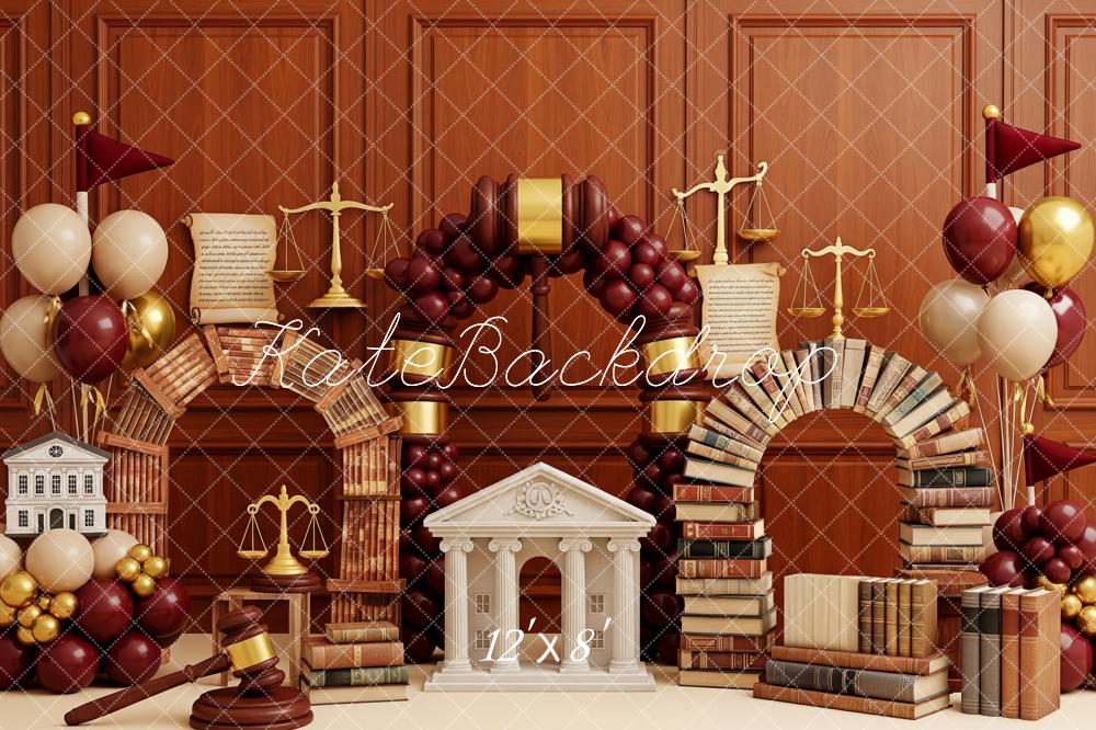Kate Cake Smash Little Court Law Books Justice Scales Balloons Backdrop Designed by Patty Roberts