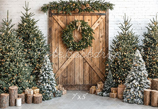 Sfondo Porta di Fienile di Albero di Natale Design di Emetselch