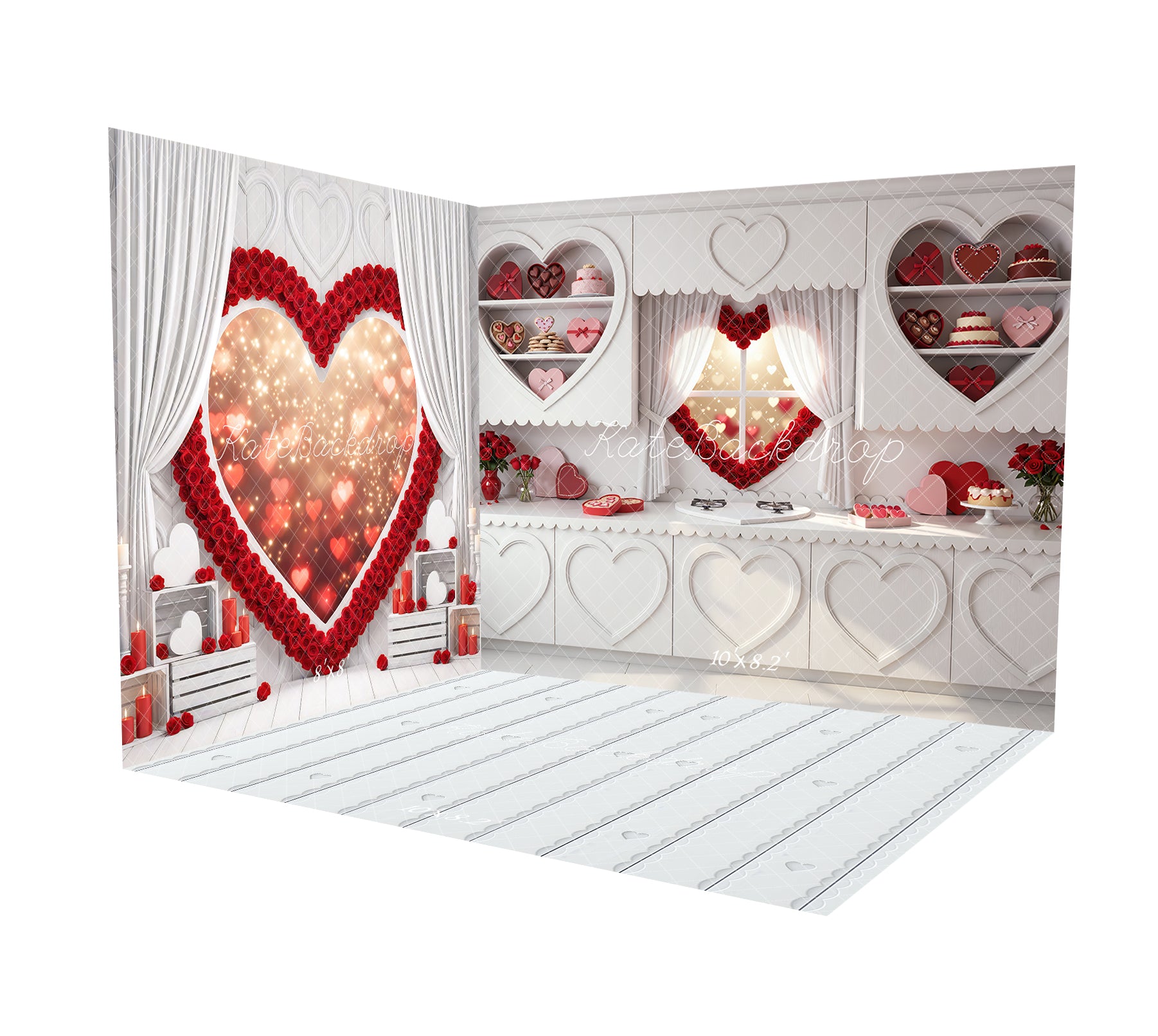 Kate Valentine's Day Heart Shelves Dessert Table Backdrop Room Set