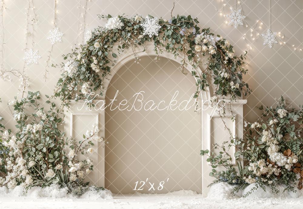 Kate Winter Flower Arch Snowflake Backdrop Designed by Emetselch