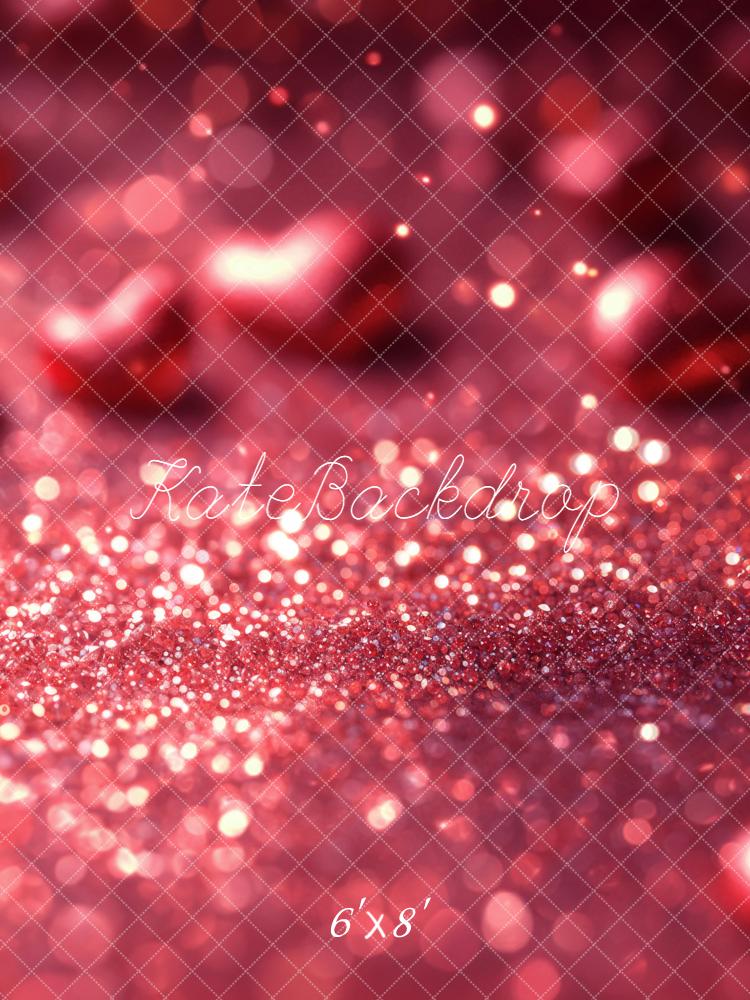 Kate Valentine's Day Red Glitter Bokeh Backdrop Designed by Emetselch