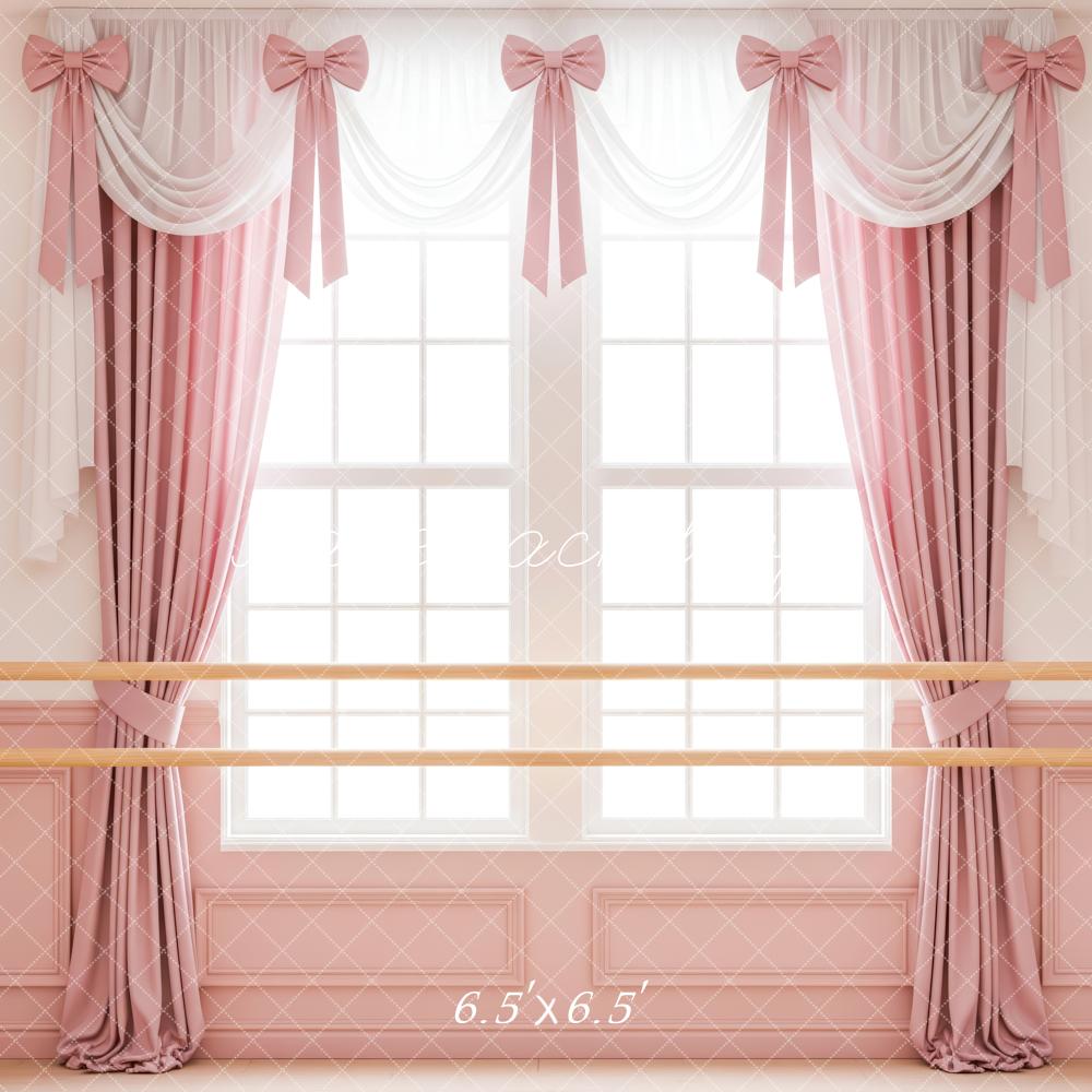 Kate Pink Ballet Barre Window Curtains Backdrop Designed by Patty Roberts