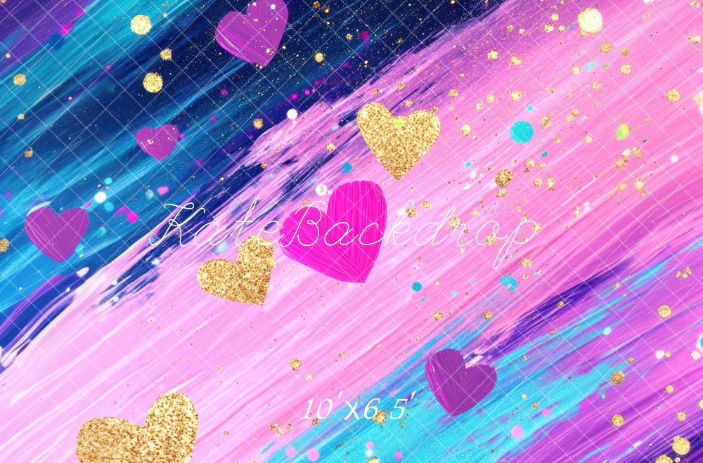 Kleurvolle Hartjes Glitter Foto Achtergrond Designed by Mini MakeBelieve