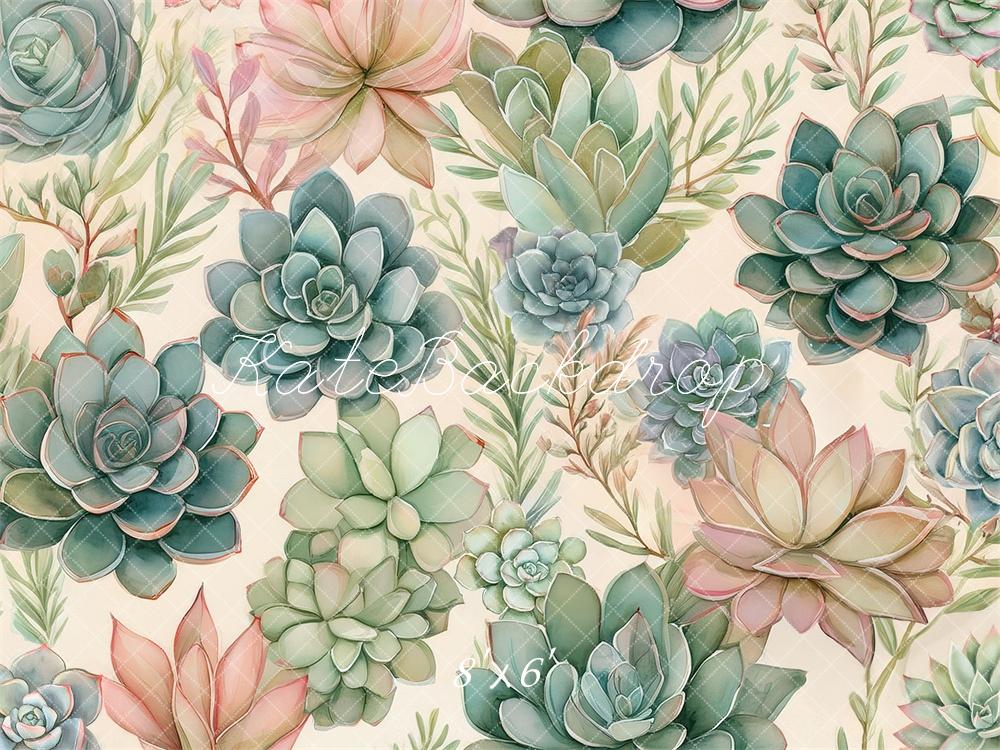 Kate Fine Art Succulent Floral Pastel Backdrop Designed by Mandy Ringe Photography