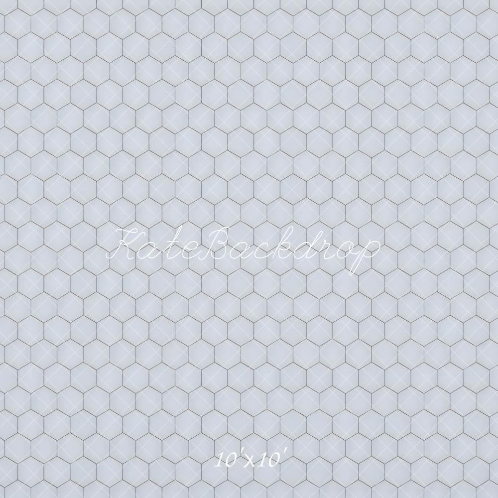 Kate Gray Hexagon Pattern Floor Backdrop Designed by Mini MakeBelieve
