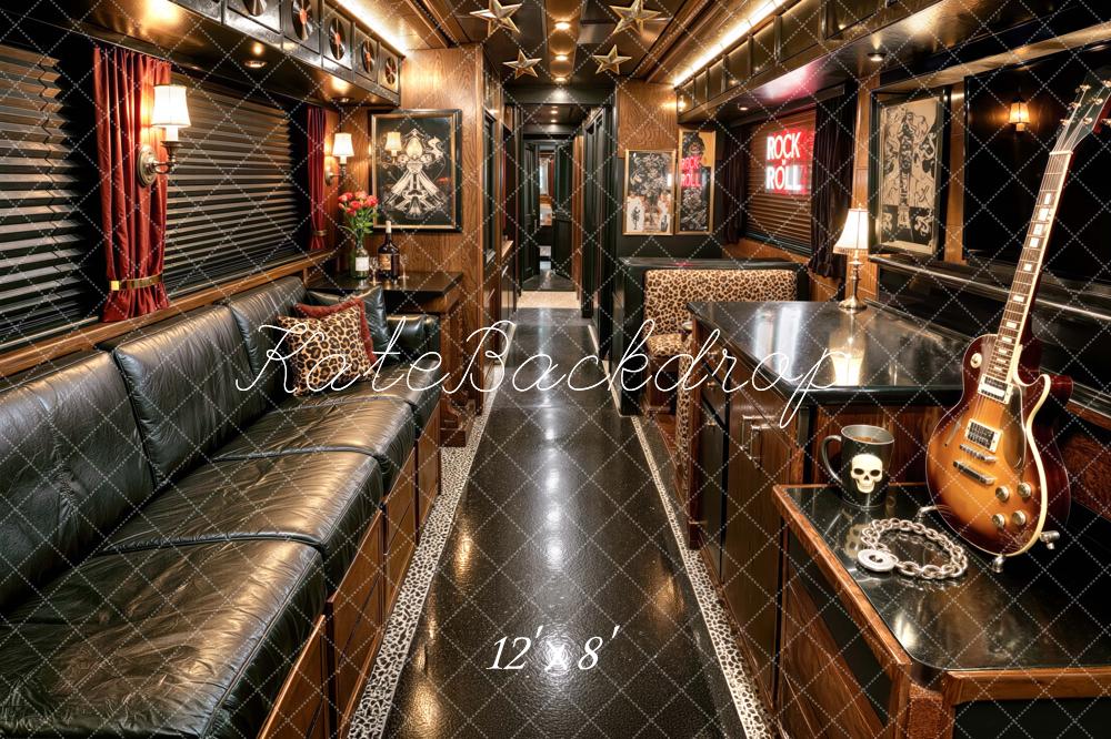 Kate Rock And Roll Tour Bus Interior Guitar Printed Backdrop Designed by Mini MakeBelieve