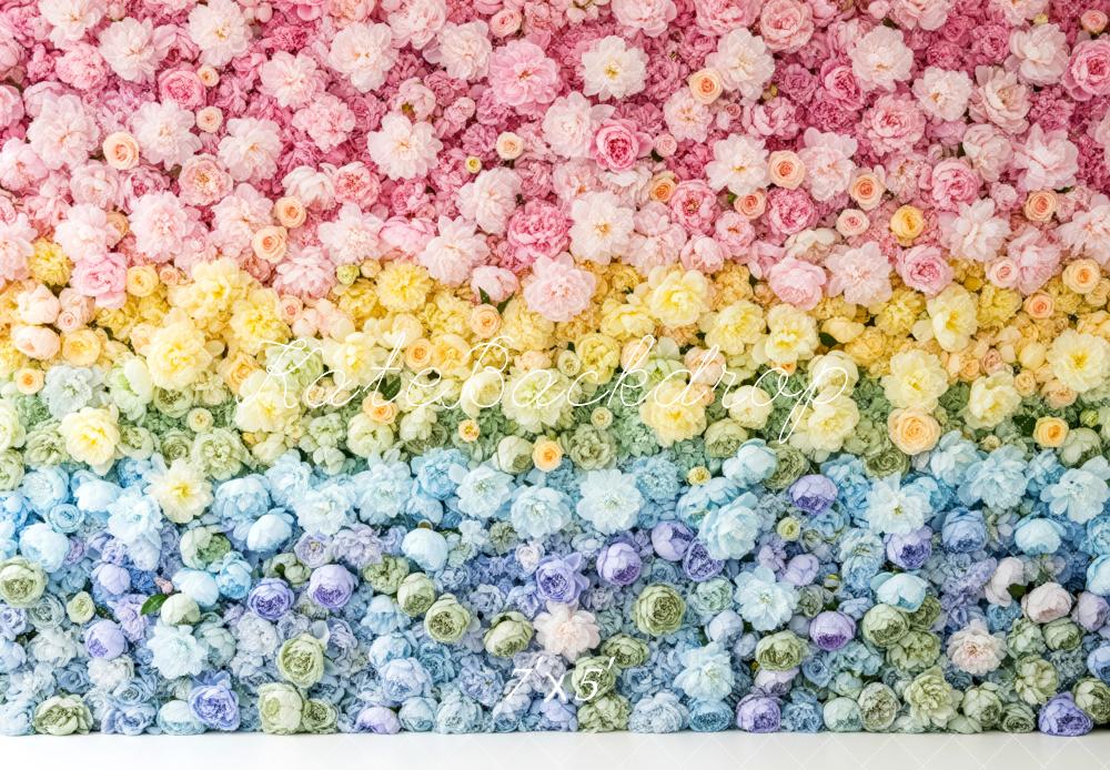 Kate Rainbow Flower Wall Gradient Backdrop Designed by Patty Roberts