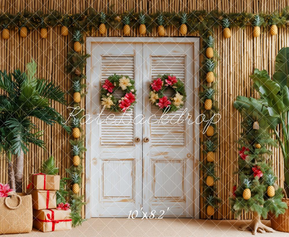Kate Tropical Christmas Door Pineapple Backdrop Designed by Patty Roberts