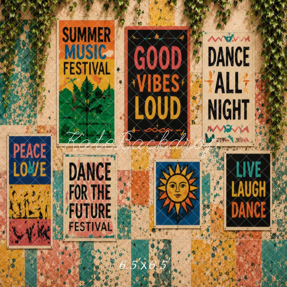 Kate Summer Festival Posters Colorful Retro Wall Printed Backdrop Designed by Vertigo Productions