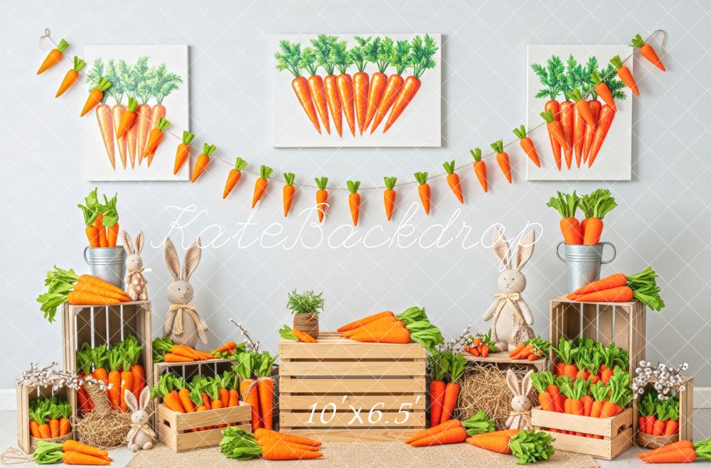 Kate Easter Bunny Carrot Crates Backdrop Designed by Patty Roberts