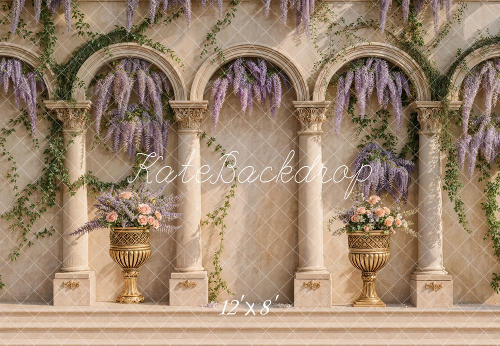 Kate Arches Columns Wisteria Flowers Backdrop Designed by Emetselch