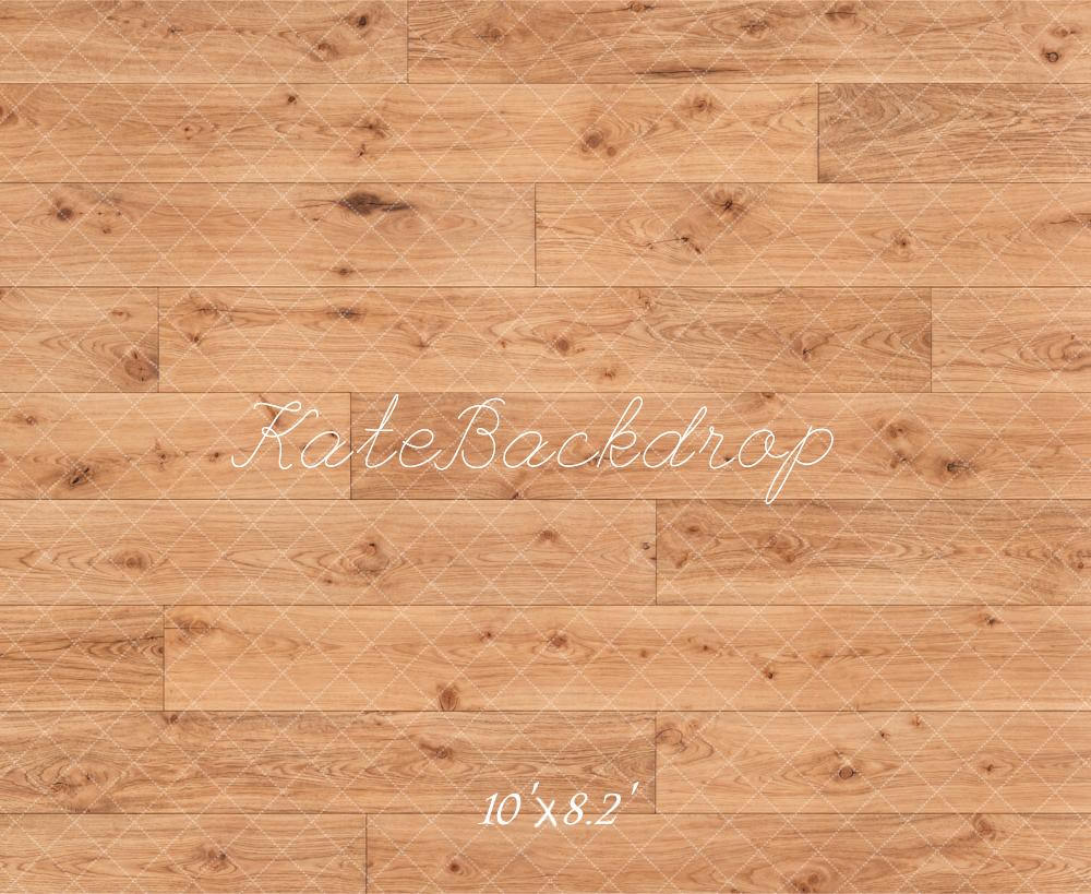 Kate Brown Wood Plank Geometric Floor Printed Backdrop Printed Backdrop Designed by Kate Image