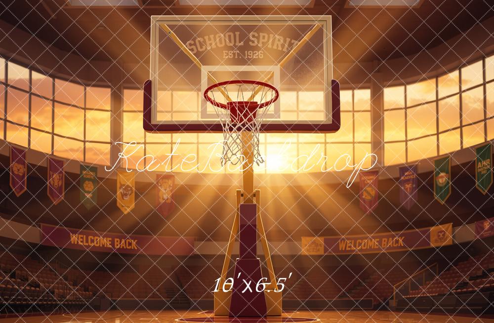 Kate Sports Basketball Court Sunlight Printed Backdrop Designed by Emetselch
