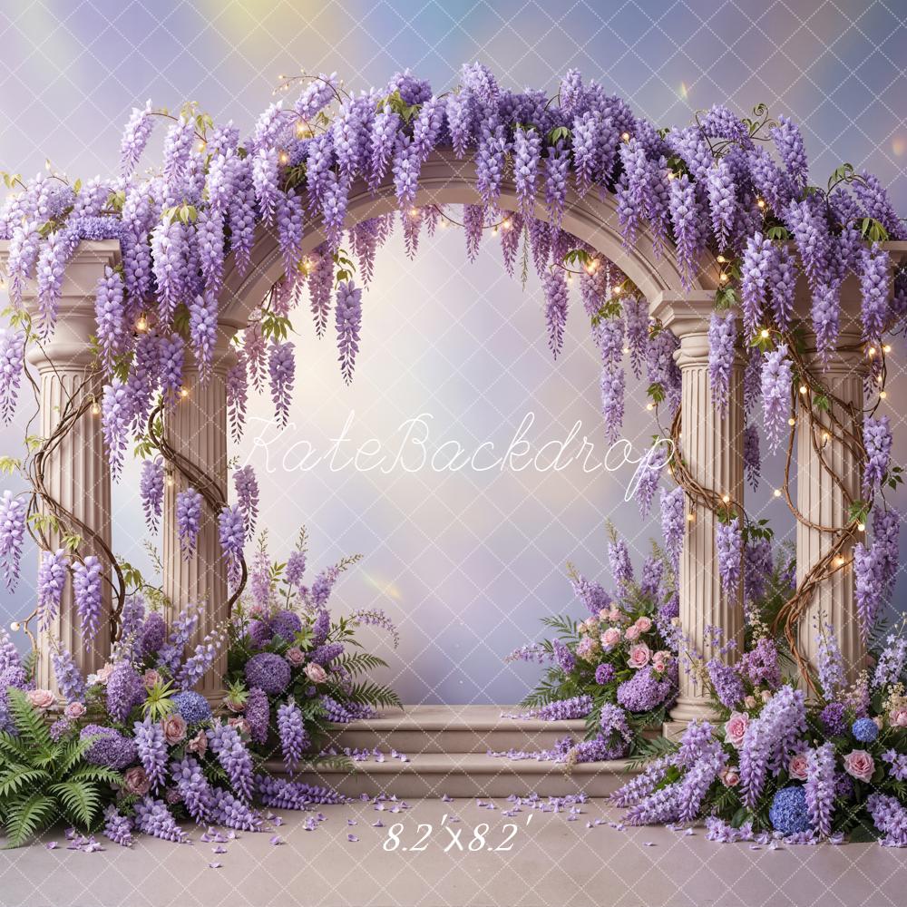 Kate Spring Flower Arch Wisteria Columns Backdrop Designed by Emetselch