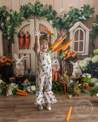 Kate Easter Bunny Garden Printed Backdrop Designed by Emetselch