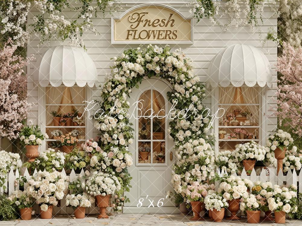SALE Kate Spring Flower Arch White Shop Picket Fence Backdrop Designed by Emetselch