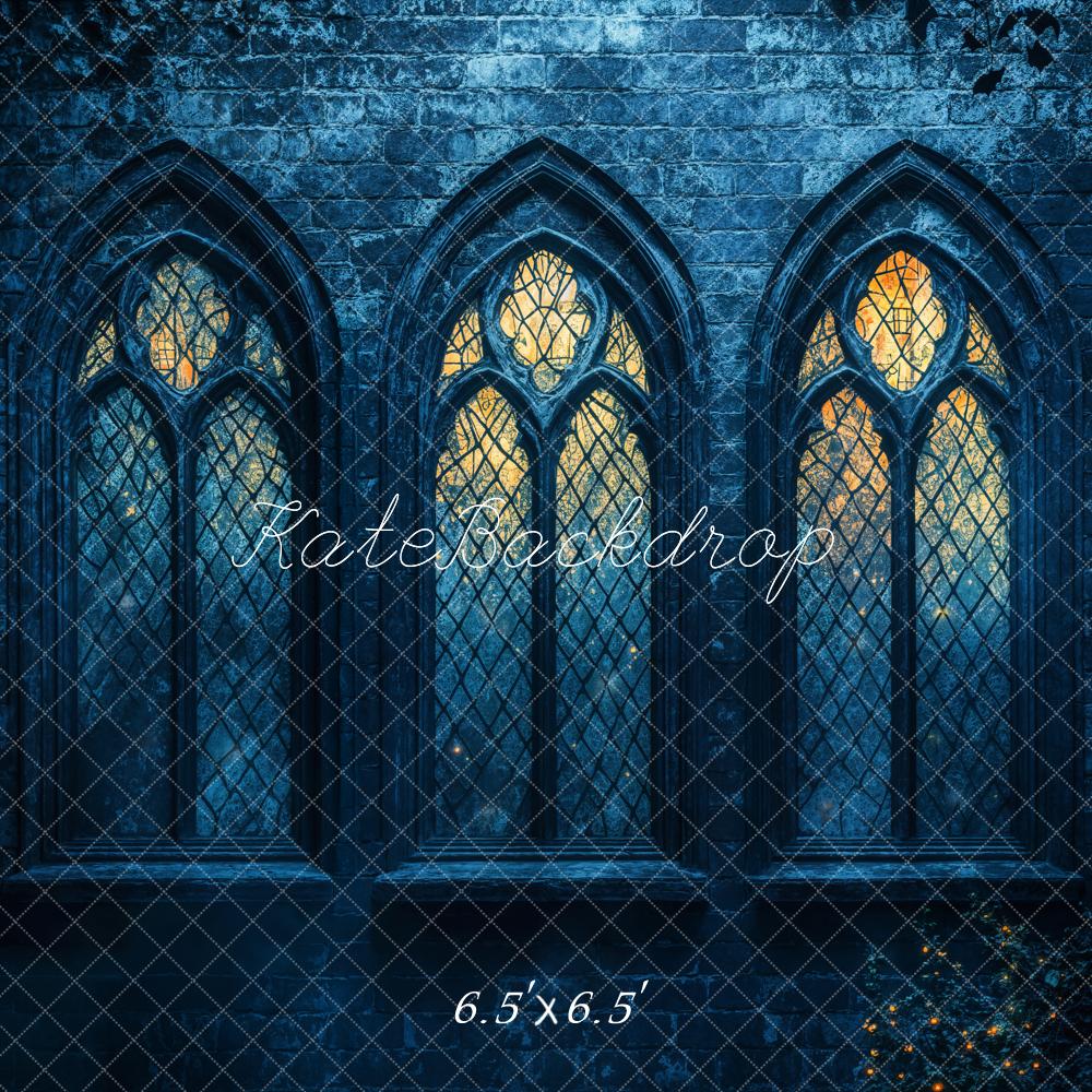 Kate Halloween Gothic Church Window Backdrop Designed by Emetselch