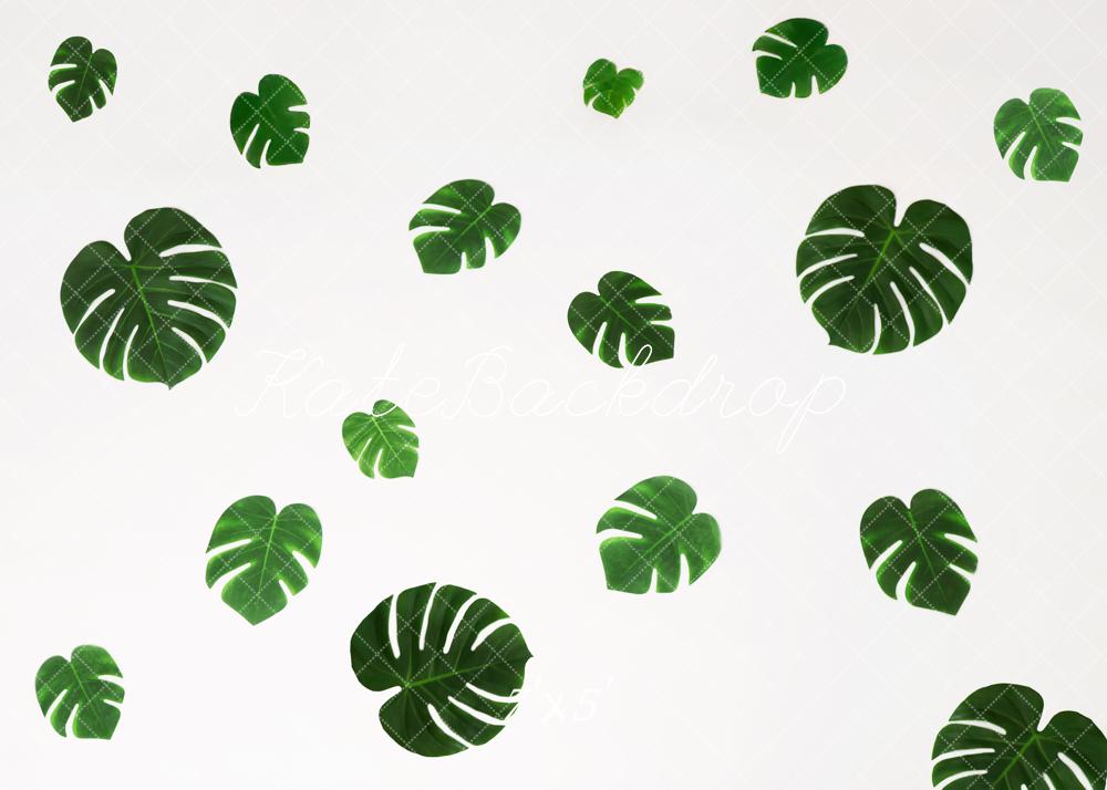 Kate Green Monstera Leaves Floor Backdrop Designed by Melissa King