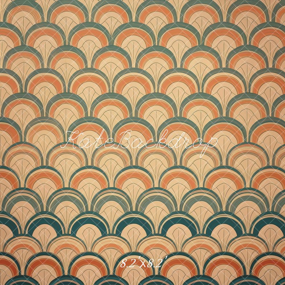 Kate Mid Century Modern Retro Scallop Pattern Backdrop Designed by Mandy Ringe Photography