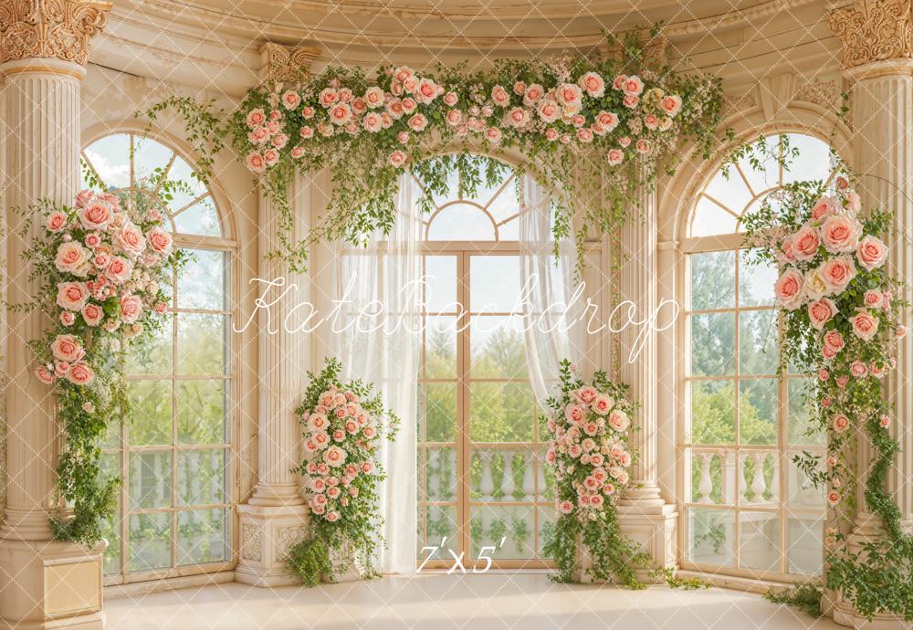 Kate Spring Romantic Flower Arch Columns Windows Backdrop Designed by Emetselch