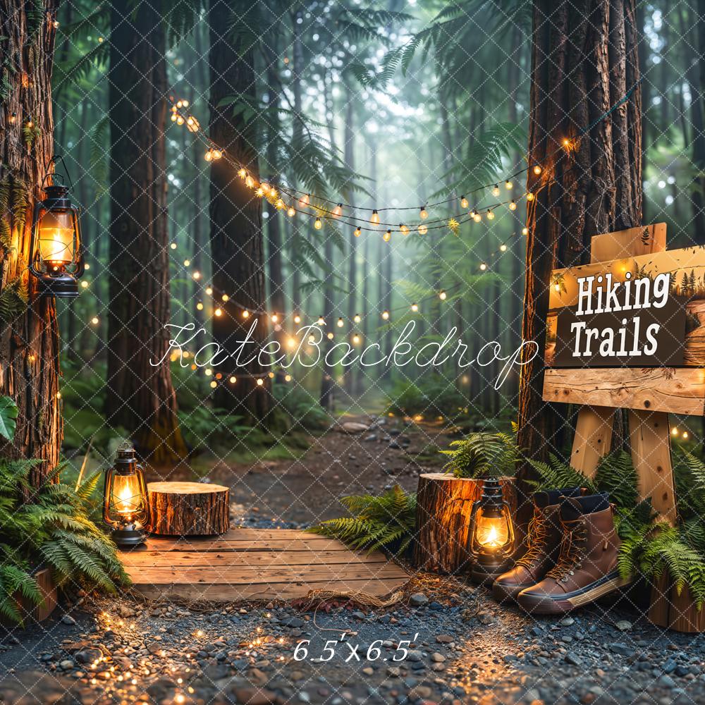 Kate Outdoor Forest Hiking Trails Lantern Backdrop Designed by Kate Image