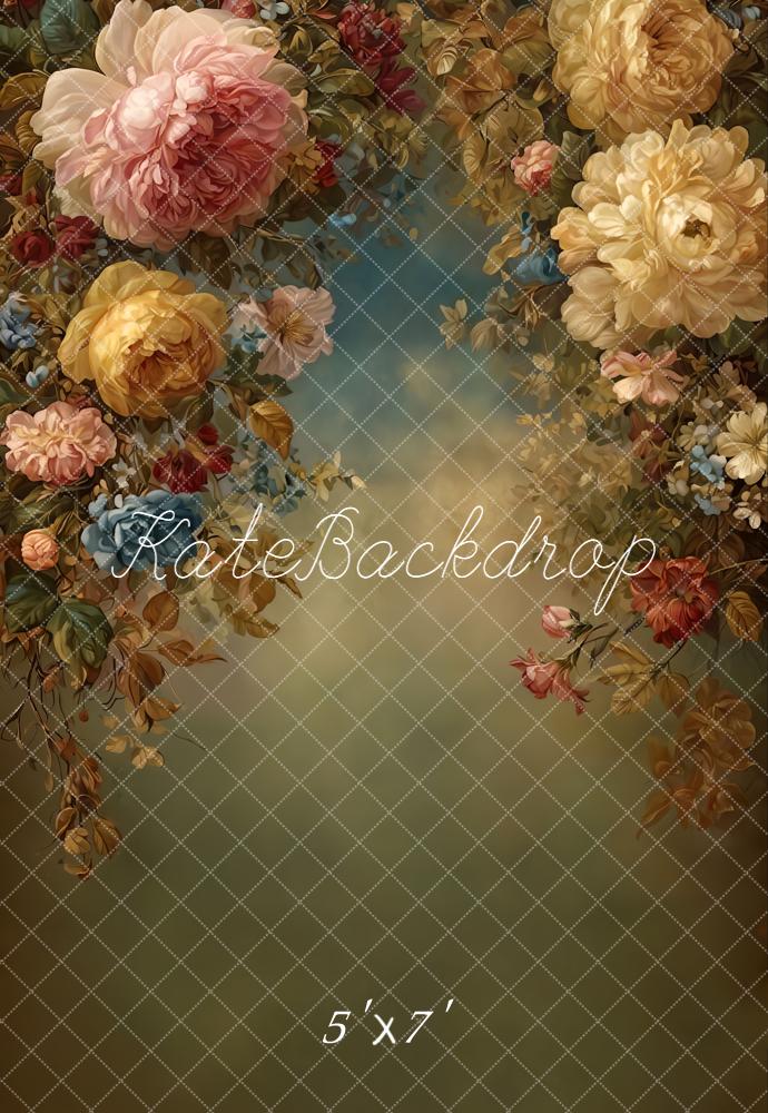 Kate Fine Art Floral Vintage Printed Backdrop Designed by GQ
