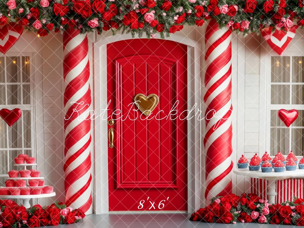 Kate Valentine's Day Candy Red Door Backdrop Designed by Patty Roberts
