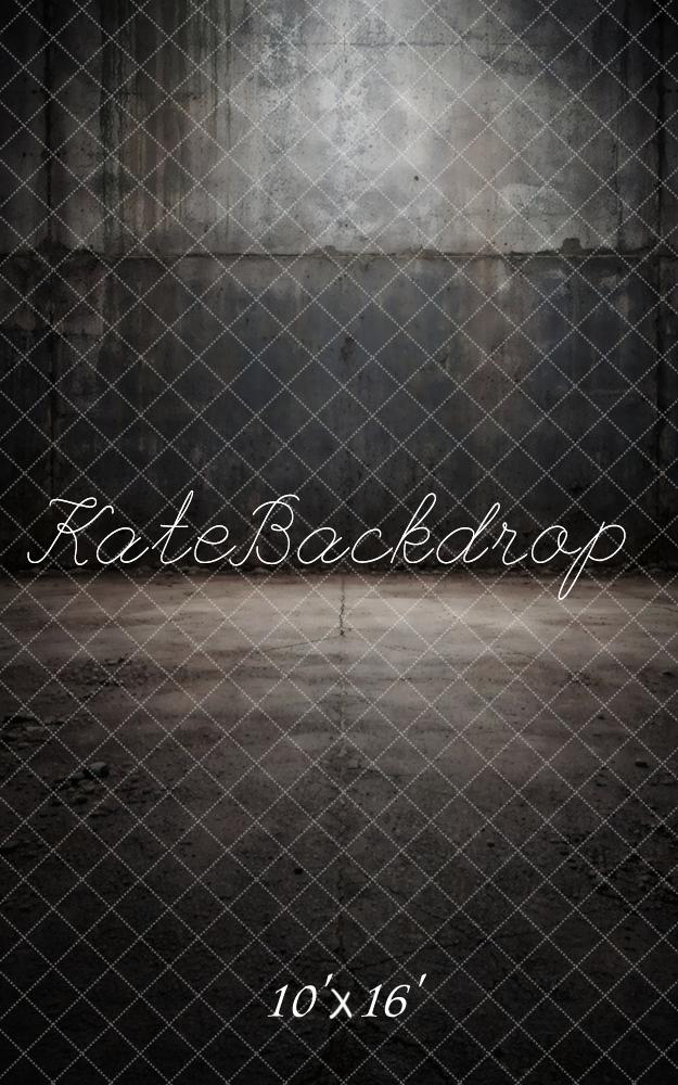 Kate Sweep Dark Concrete Wall Floor Printed Backdrop Designed by Vertigo Productions