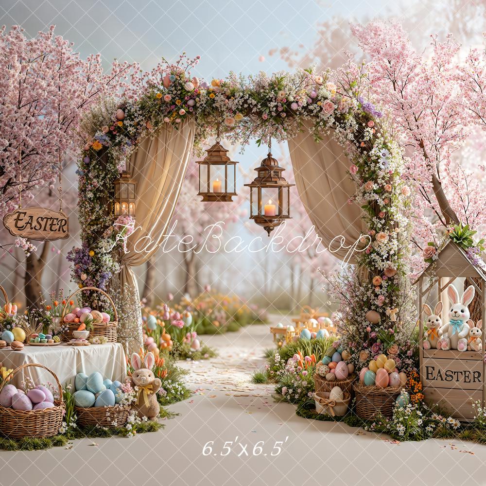Kate Easter Bunny Flower Arch Cherry Blossom Eggs Backdrop Designed by Emetselch