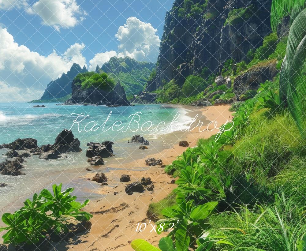 Tropical Beach Paradise Scenic Backdrop
