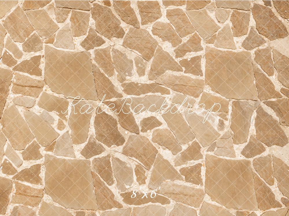 Kate Light Brown Cobblestone Texture Floor Backdrop Designed by Kate Image