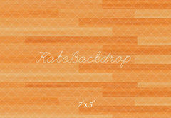 Kate Orange Wooden Floor Printed Backdrop Designed by Kate Image